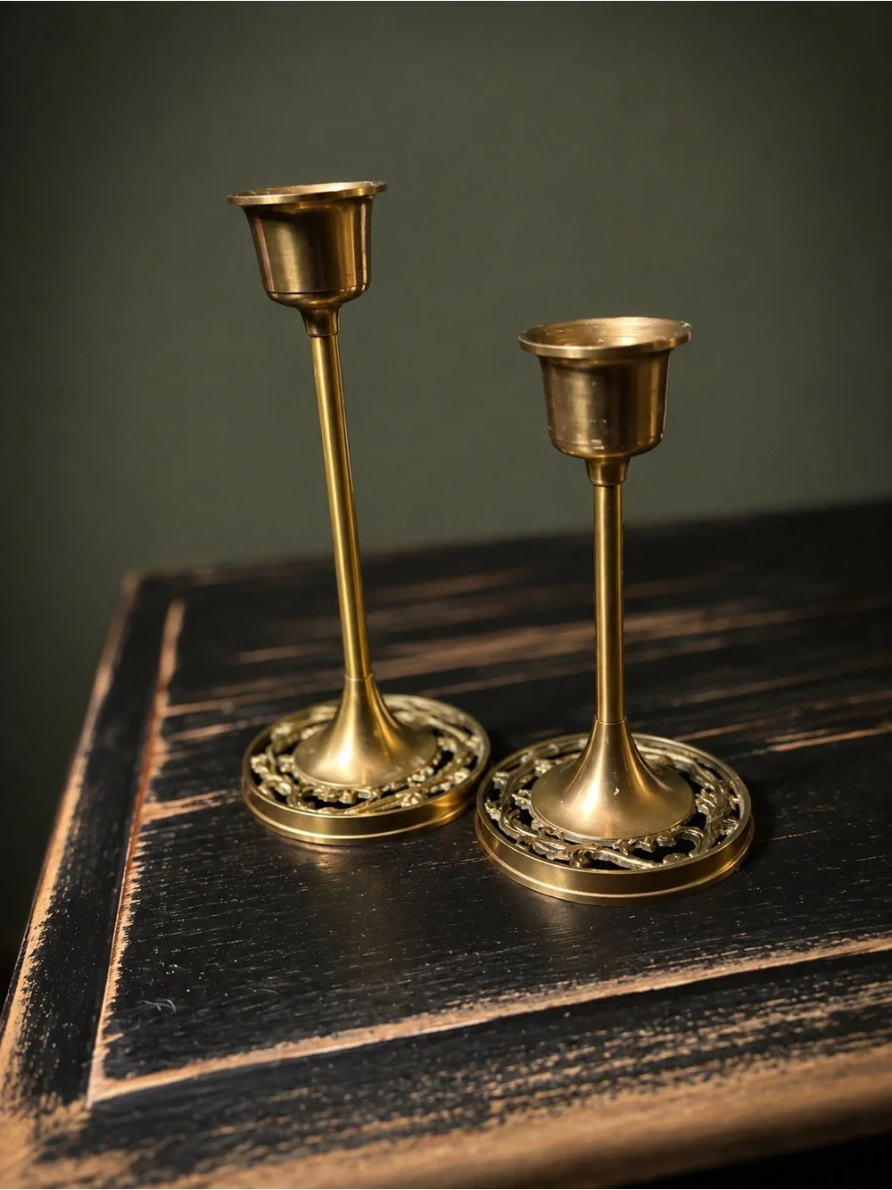 Brass Taper Candle Holders - Pair